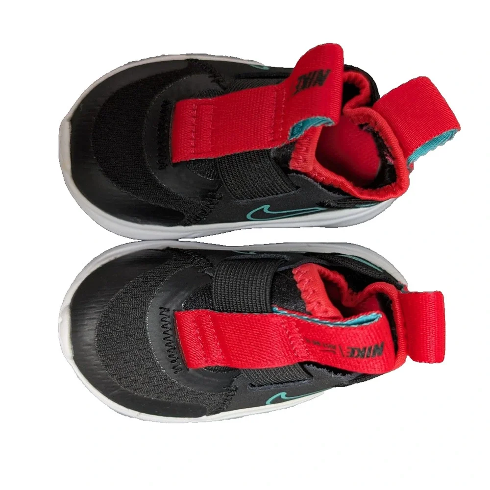 Nike Flex Plus Sneakers Baby Toddler 3C Black Slip On Shoe Athletic Lightweight